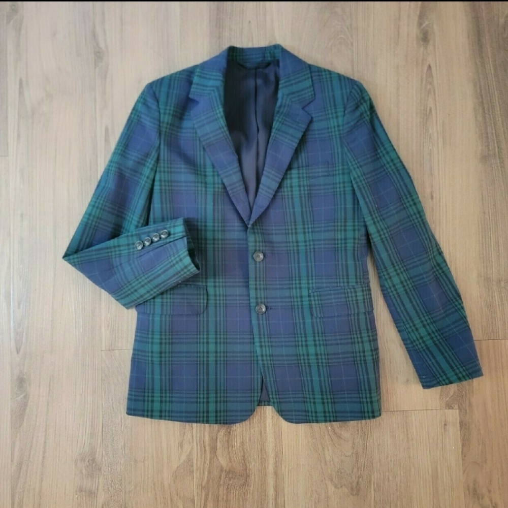 Vineyard Vines Green and Blue Plaid Blazer
